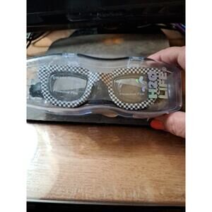 H2O LIFE Black & White Checker NO LEAK Swim Goggles ADJUSTABLE STRAP Kid's NEW